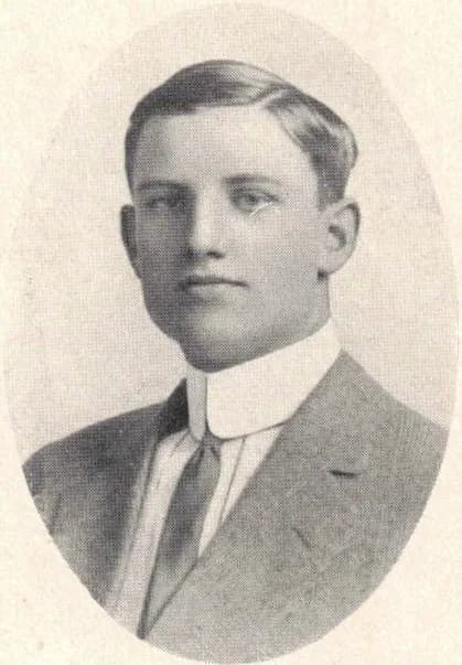 1910 yearbook portrait of Harold Whittle