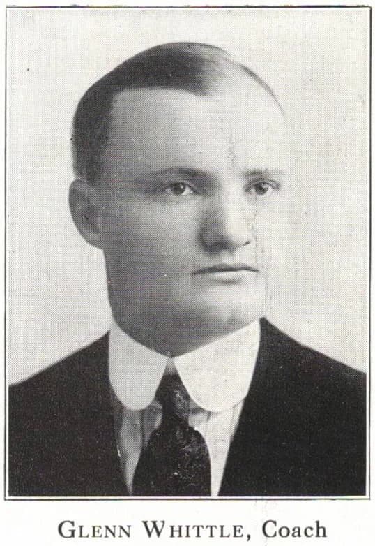 1917 yearbook portrait of Glenn Whittle