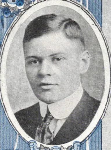 1918 yearbook portrait of Harry Shaffner