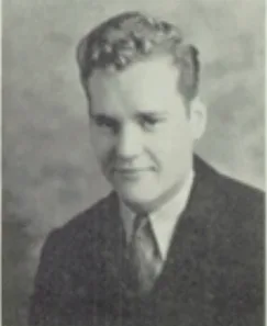 1936 yearbook portrait of Alan Barron