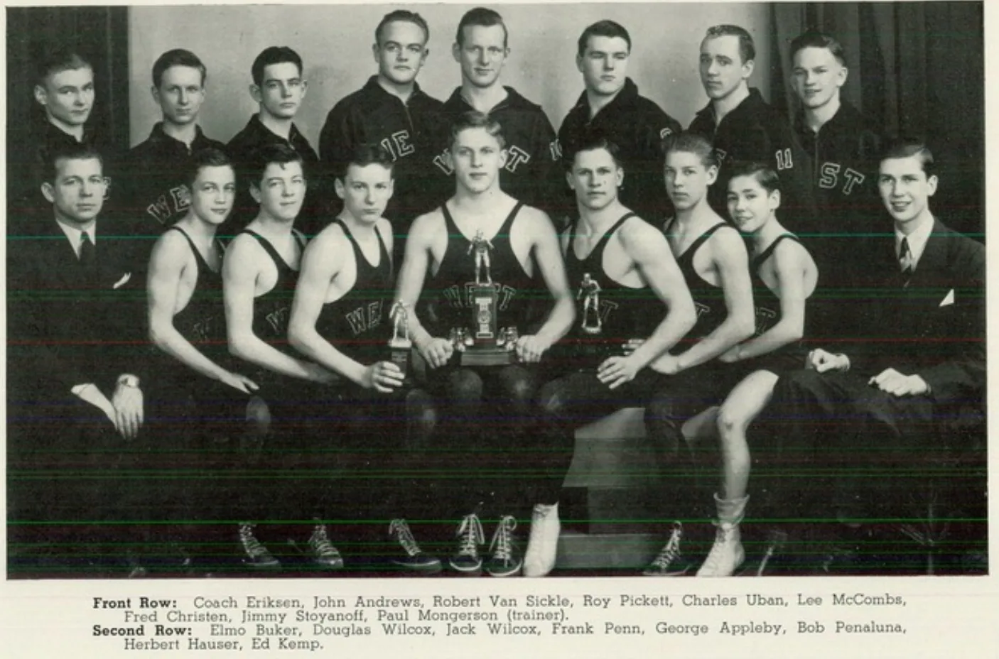 Boys Varsity Wrestling team photograph