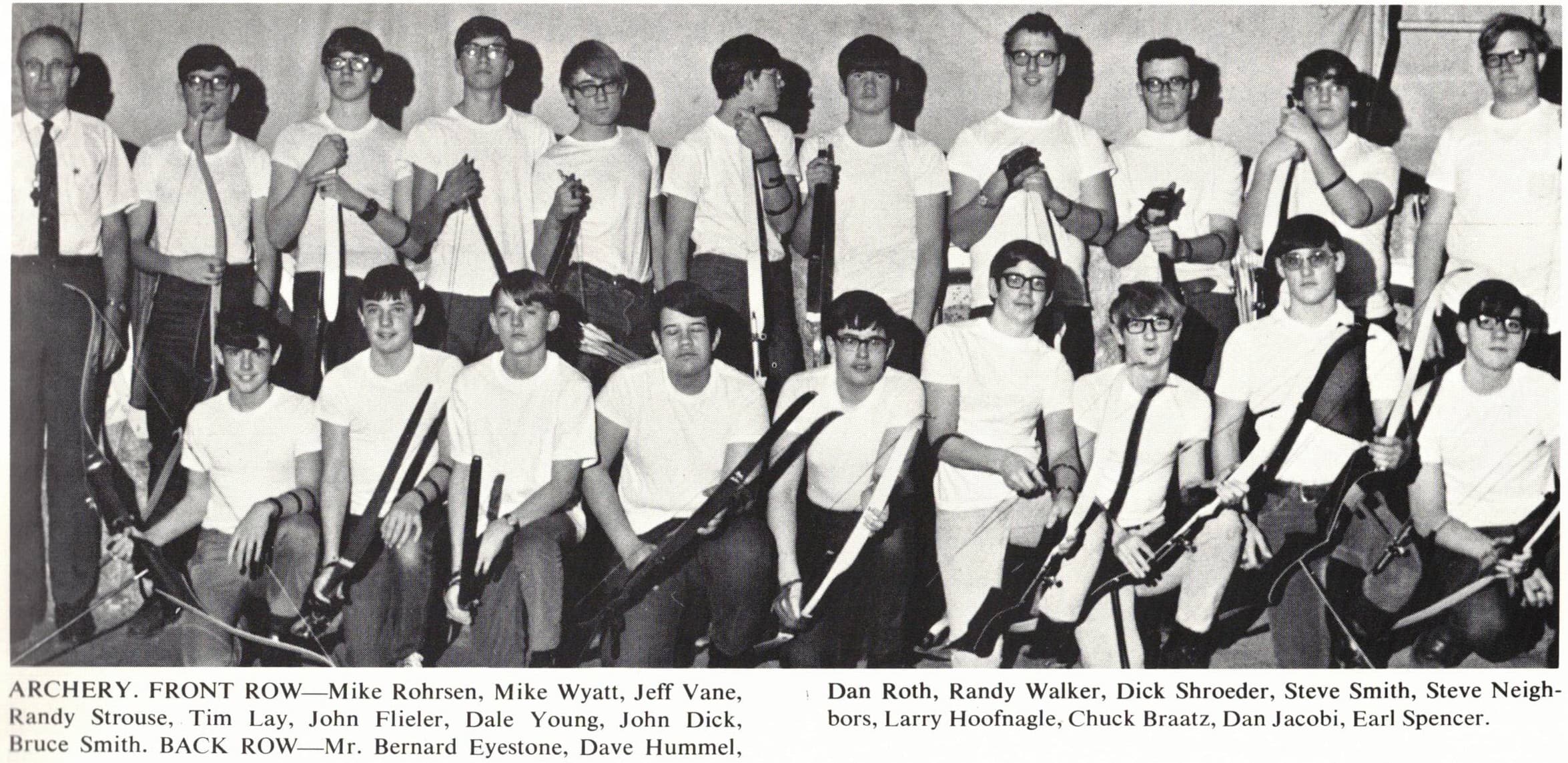 1971 Boys Archery Varsity Team Photograph