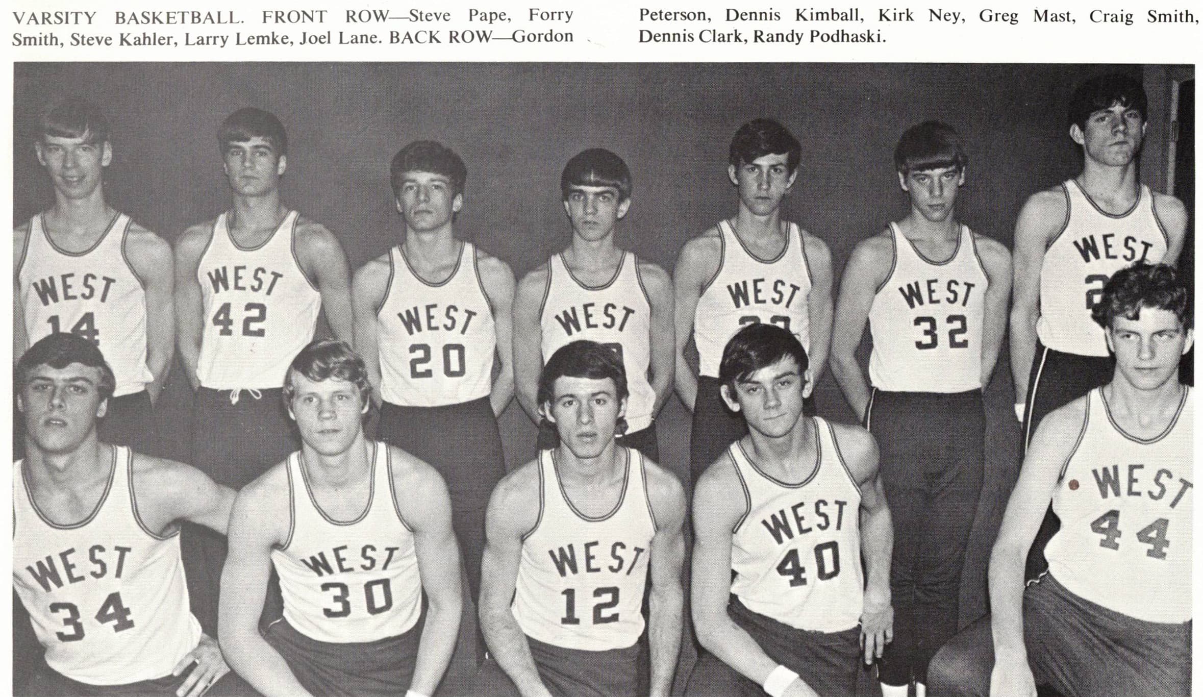 Basketball Varsity Team Photograph