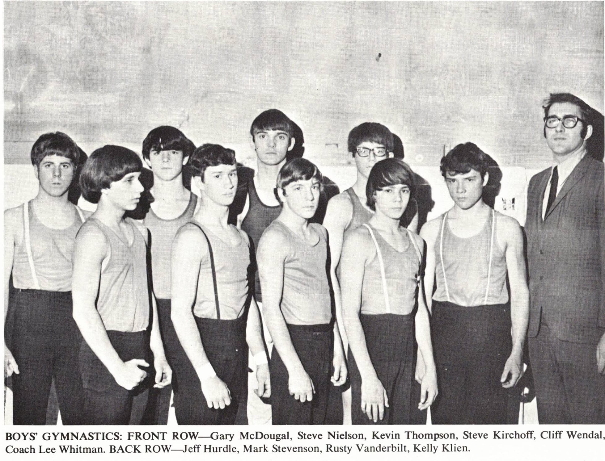 1971 Boys Gymnastics Varsity Team Photograph