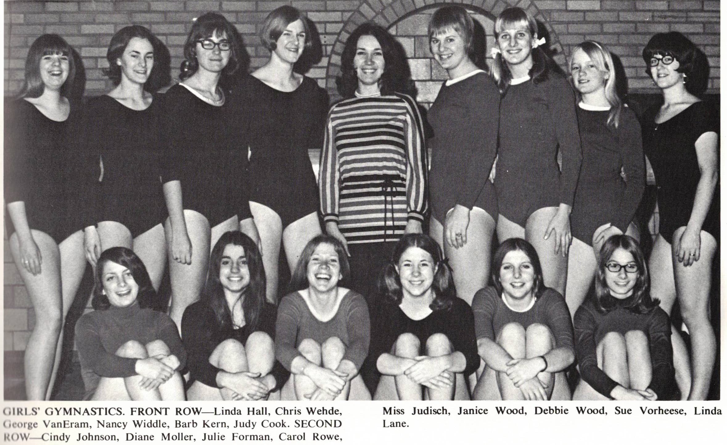 1971 Girls Gymnastics Varsity Team Photograph
