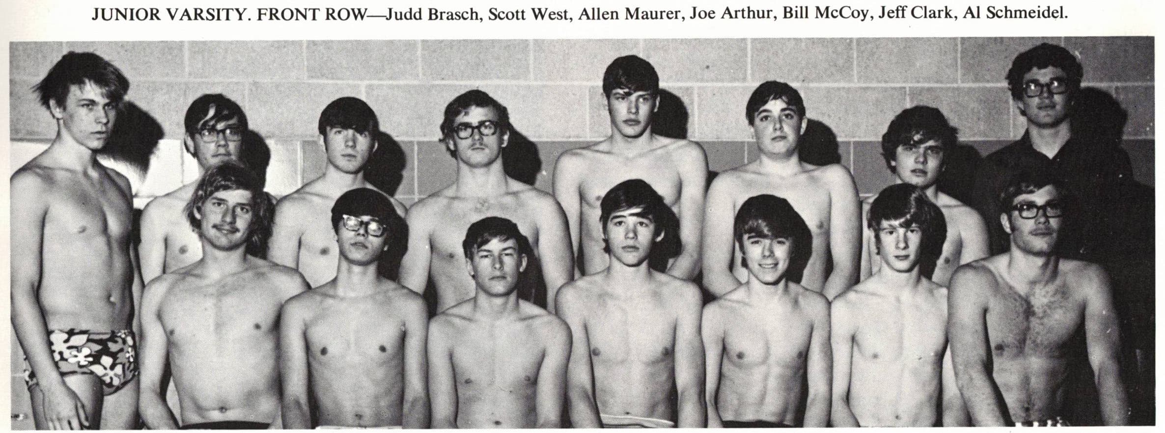 1971 Boys Swimming Junior Varsity Team Photograph