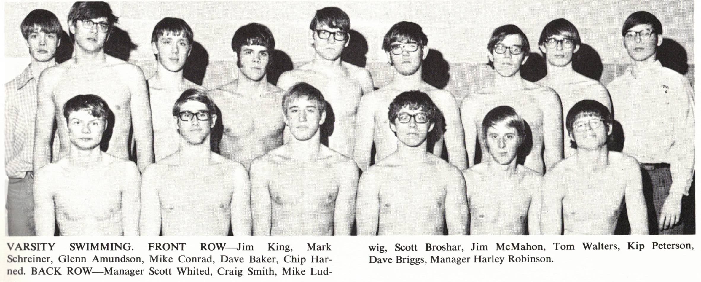 1971 Boys Swimming Varsity Team Photograph