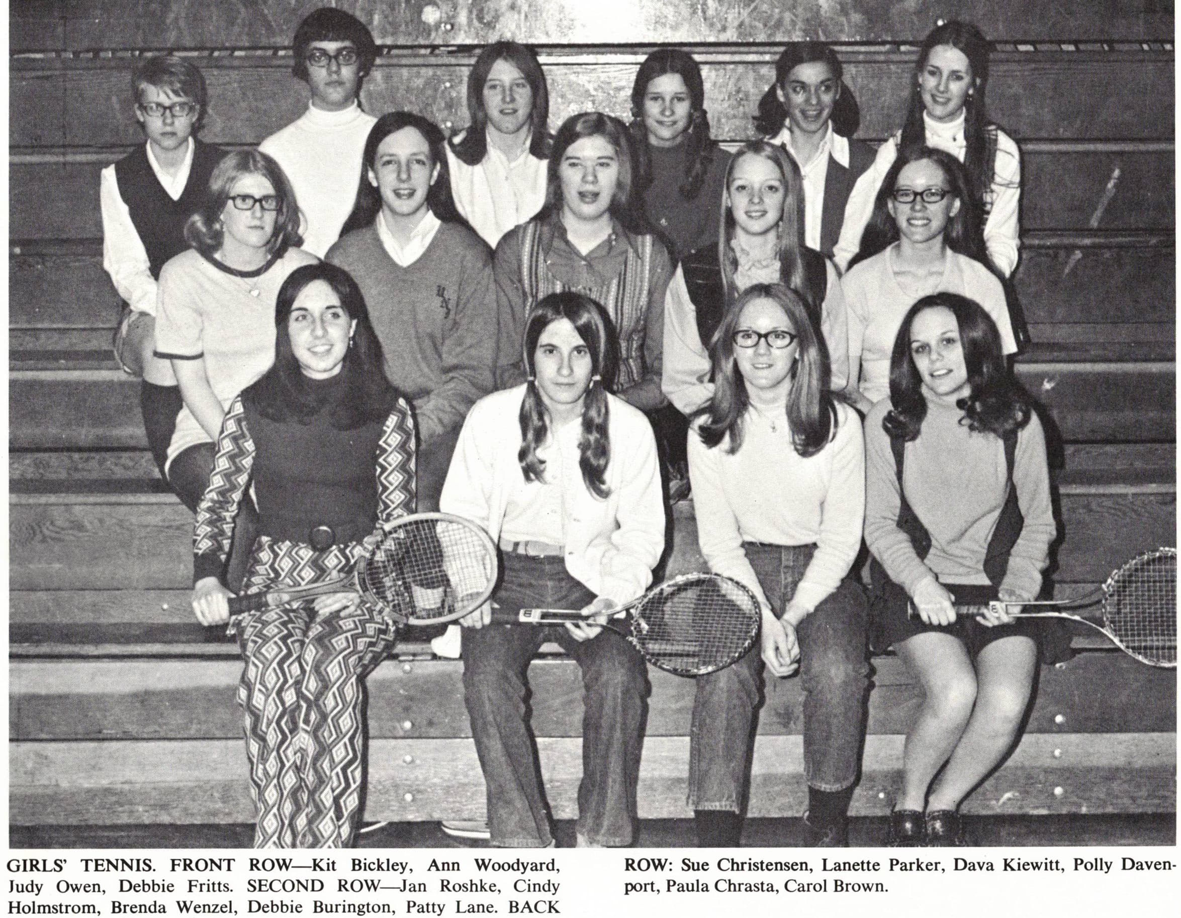 1971 Girls Tennis Varsity Team Photograph