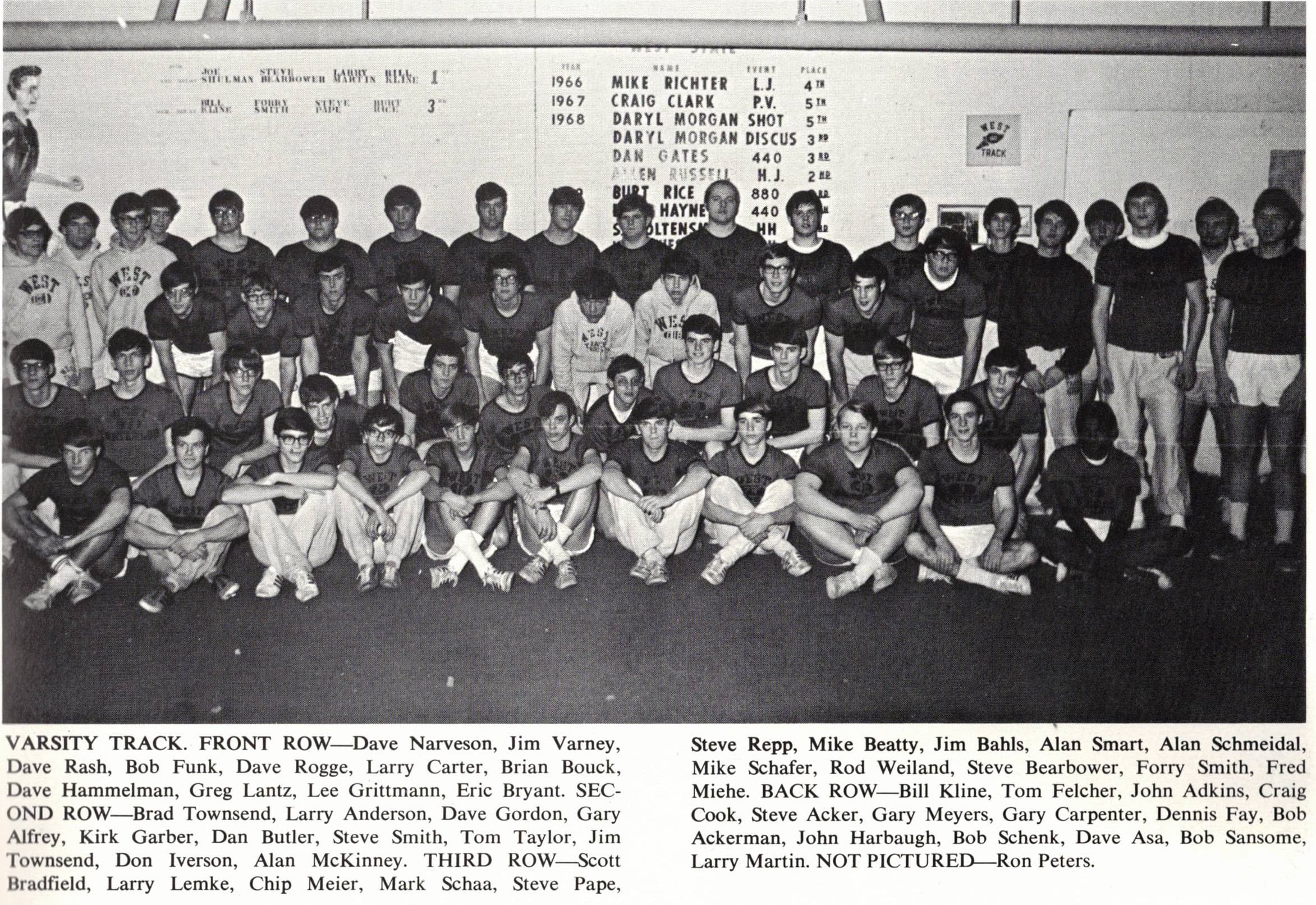 1971 Boys Track Varsity Team Photograph