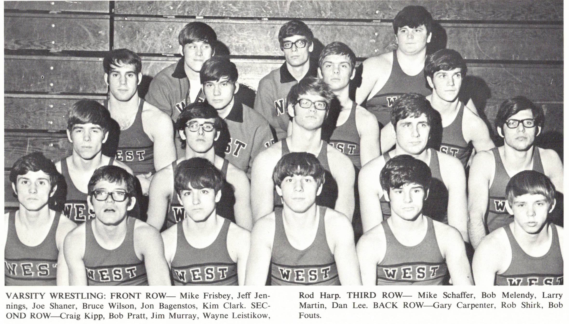 1971 Boys Wrestling Varsity Team Photograph