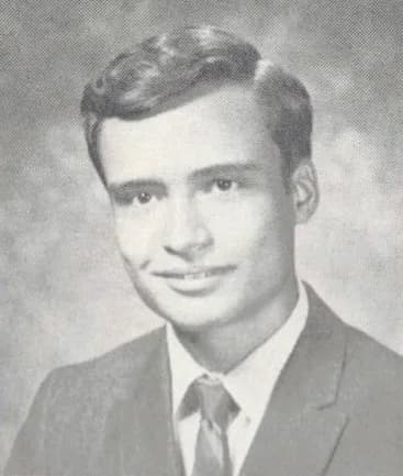 1971 yearbook portrait of Kirk Garber