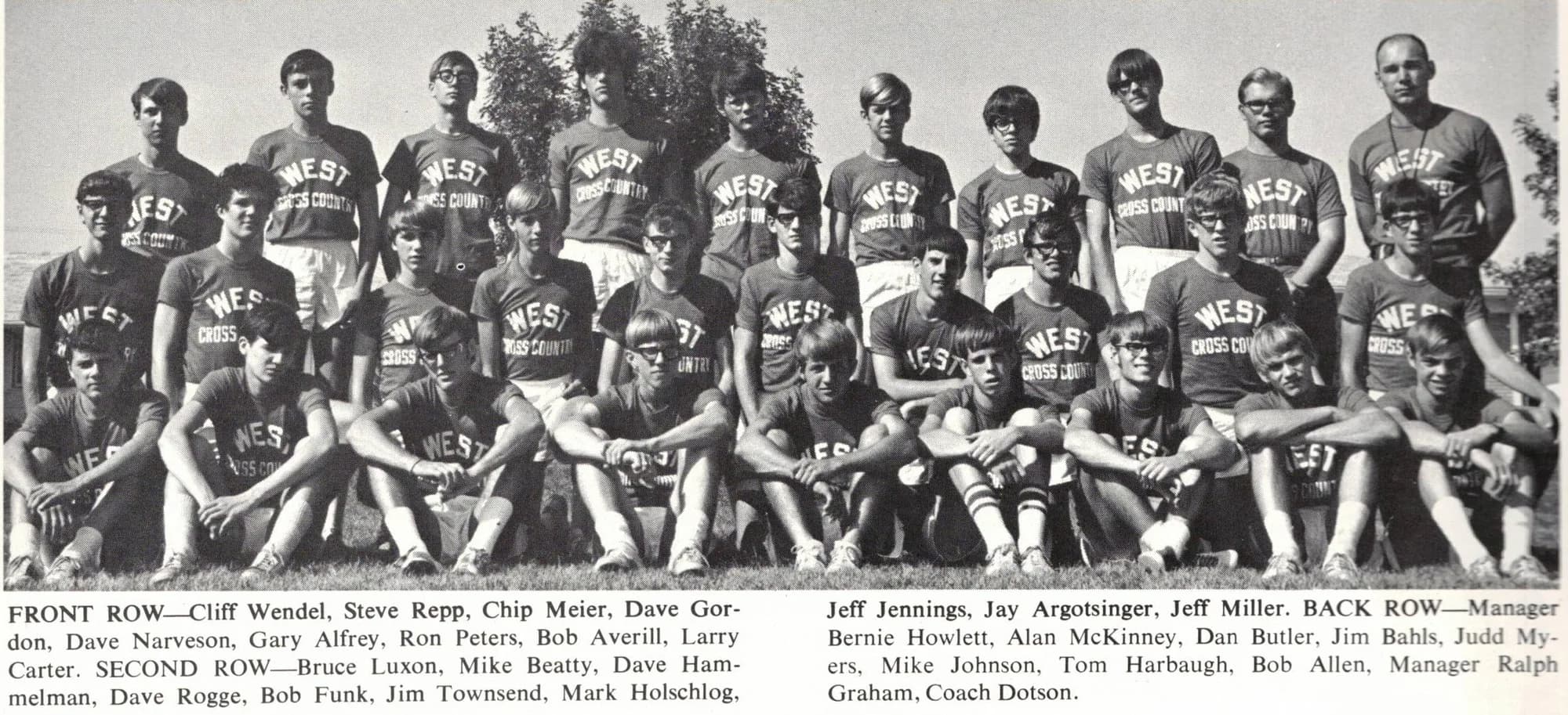 Boys Varsity Cross Country team photograph