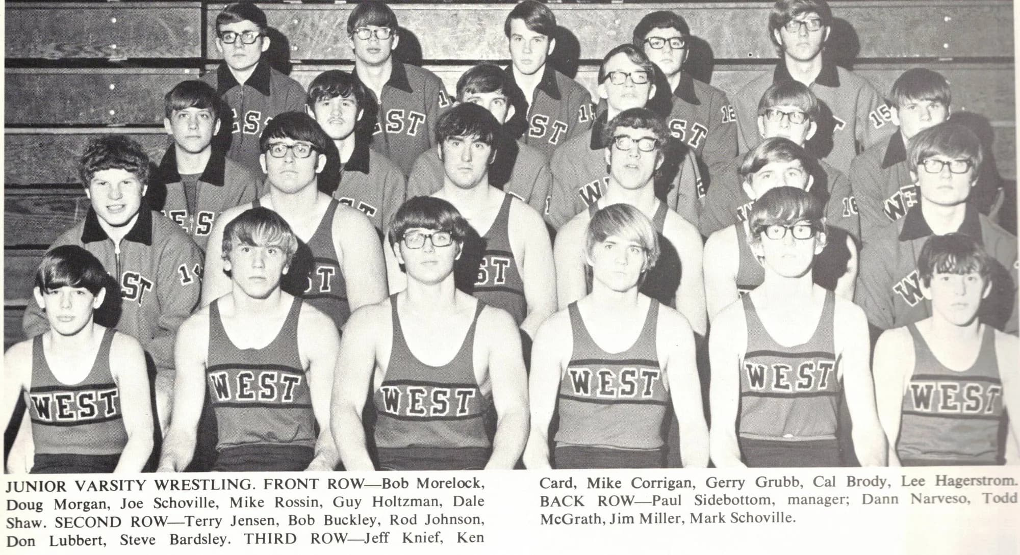 Boys JV Wrestling team photograph
